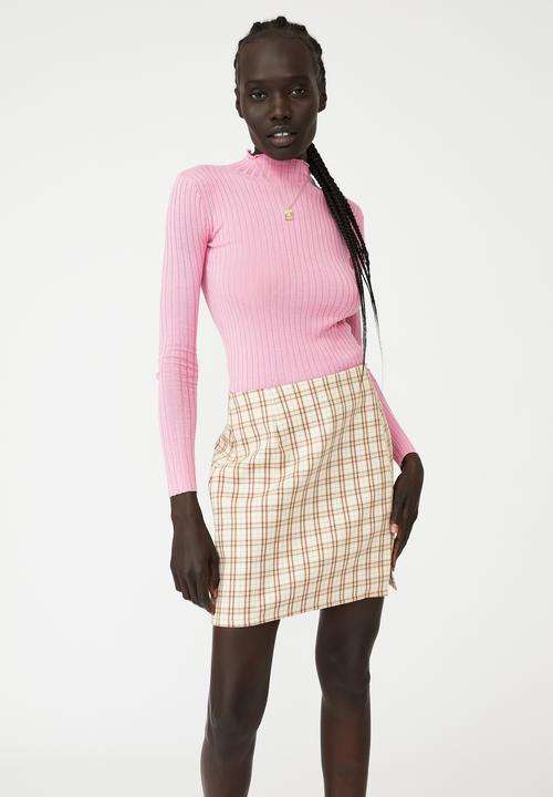 Cotton On - Ribbing mock neck pullover - retro pink