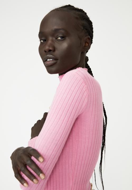 Cotton On - Ribbing mock neck pullover - retro pink