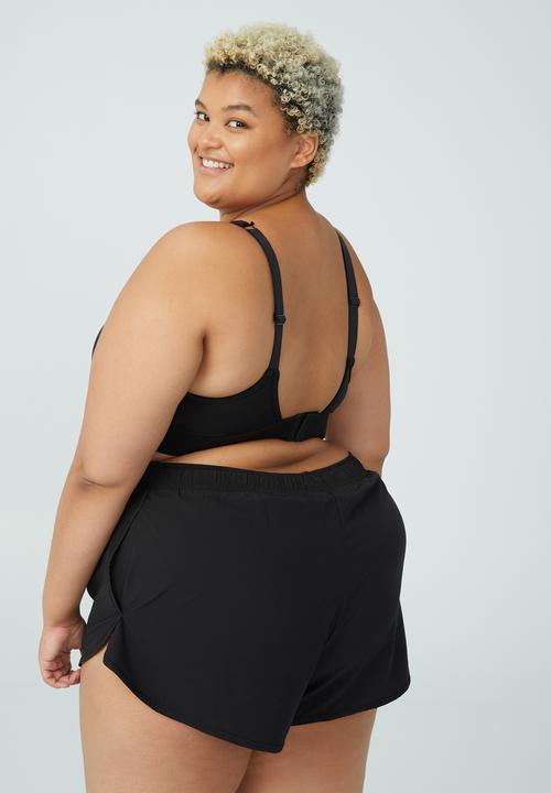 Cotton On - Curve compression crop - black