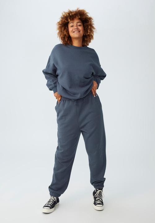 Cotton On - Curve classic trackpant - washed navy