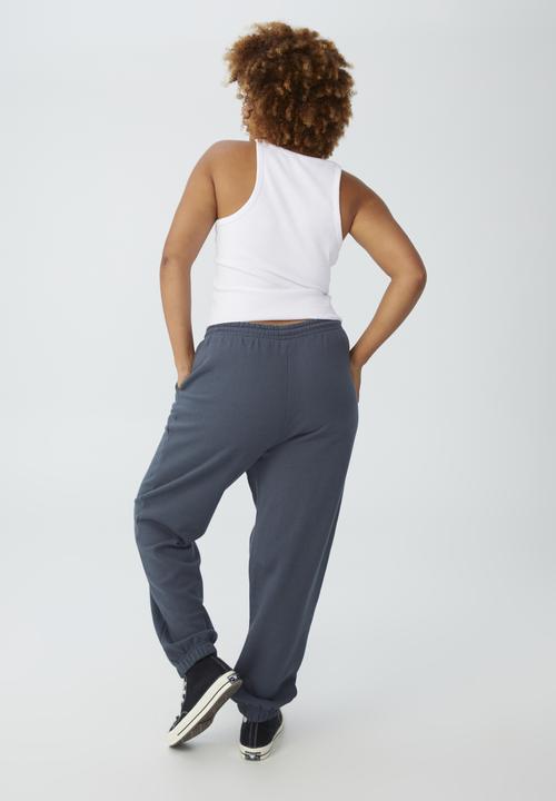 Cotton On - Curve classic trackpant - washed navy