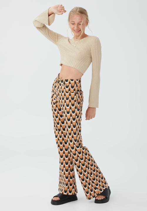Cotton On - Ribbing crop crew pullover - soft beige
