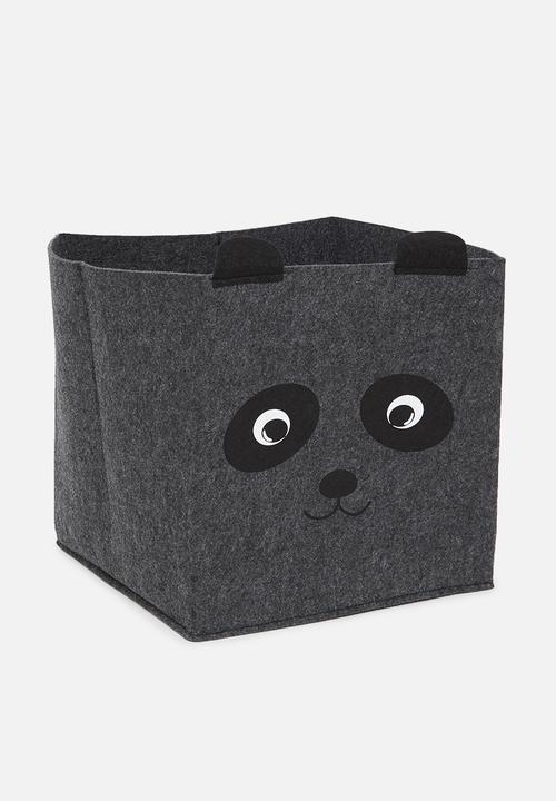 Storage Solutions - Felt basket with face - charcoal