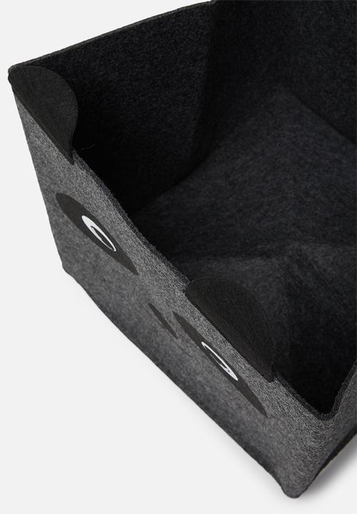 Storage Solutions - Felt basket with face - charcoal