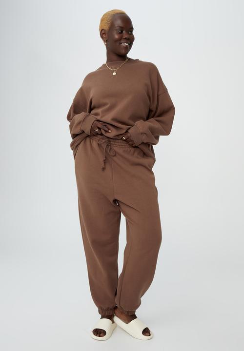 Cotton On - Curve classic trackpant - brown