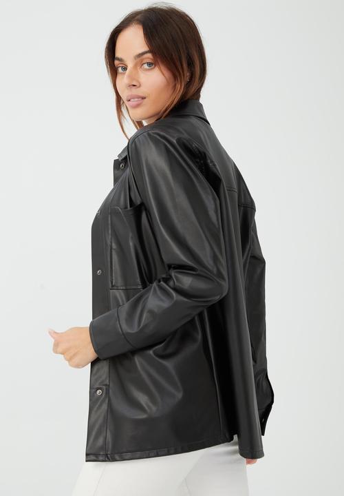 Cotton On - Pu shirt - black