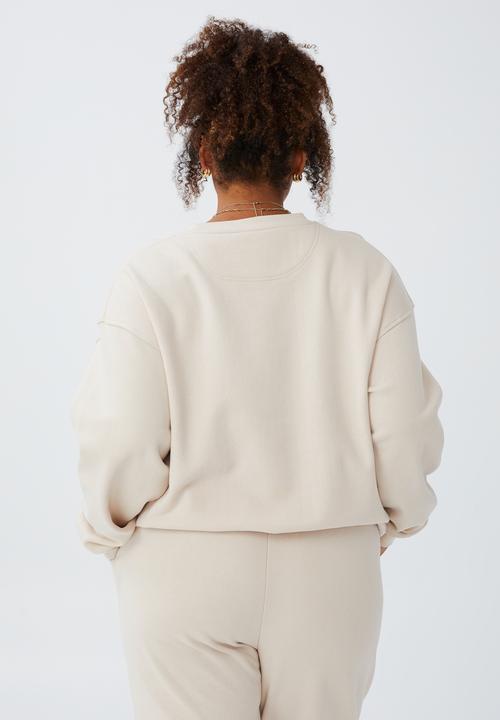 Cotton On - Curve classic crew sweatshirt - stone
