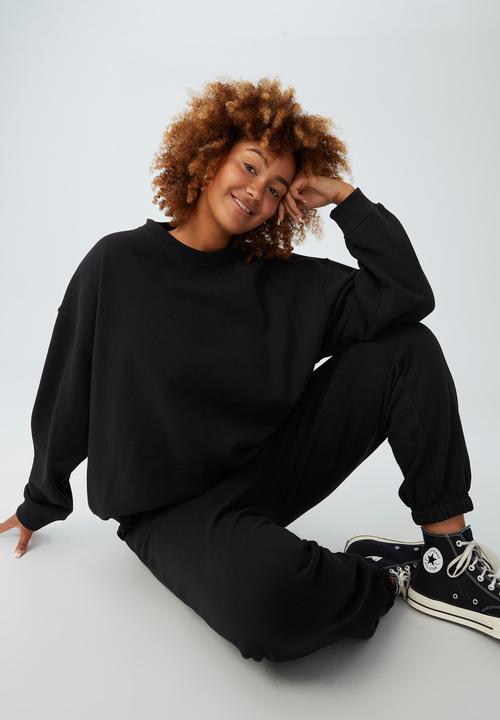 Cotton On - Curve classic crew sweatshirt - black