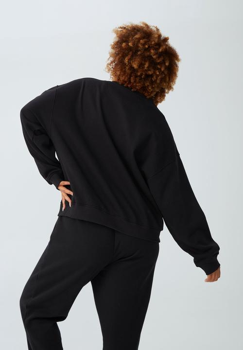 Cotton On - Curve classic crew sweatshirt - black