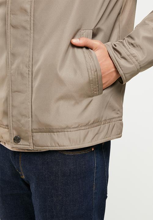 Jonathan D - Willow Heavy weight zip through Jacket - Taupe