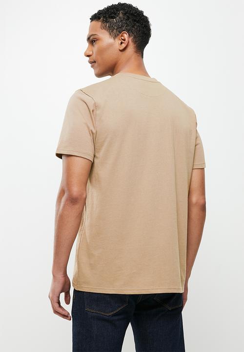 Jonathan D - Men's branded crew neck T-shirt regular fit - taupe