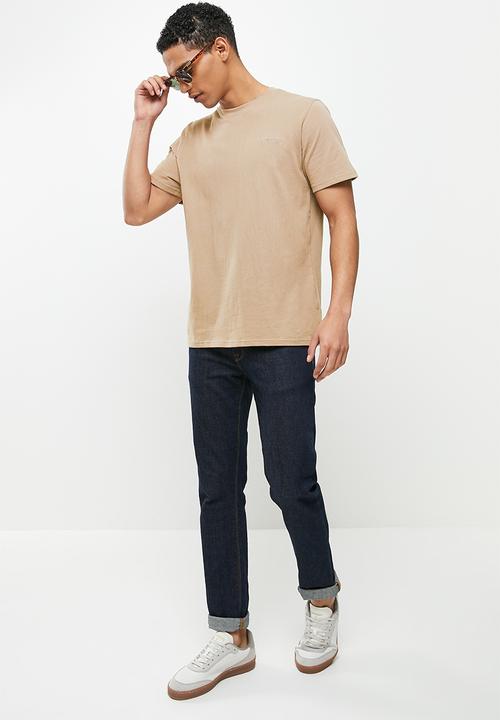 Jonathan D - Men's branded crew neck T-shirt regular fit - taupe