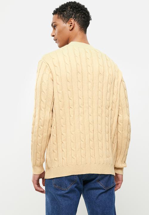Jonathan D - Cable Knitwear  Crew neck sweater - Oatmeal