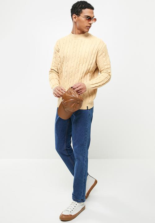 Jonathan D - Cable Knitwear  Crew neck sweater - Oatmeal