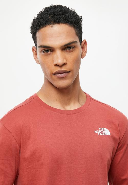 The North Face - M long sleeve red box tee - tandori spice red