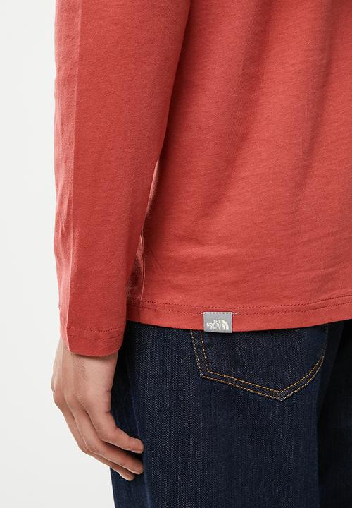 The North Face - M long sleeve red box tee - tandori spice red