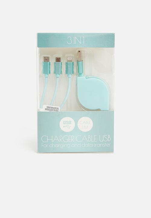 H&S - Usb charging cable 3in1 - green