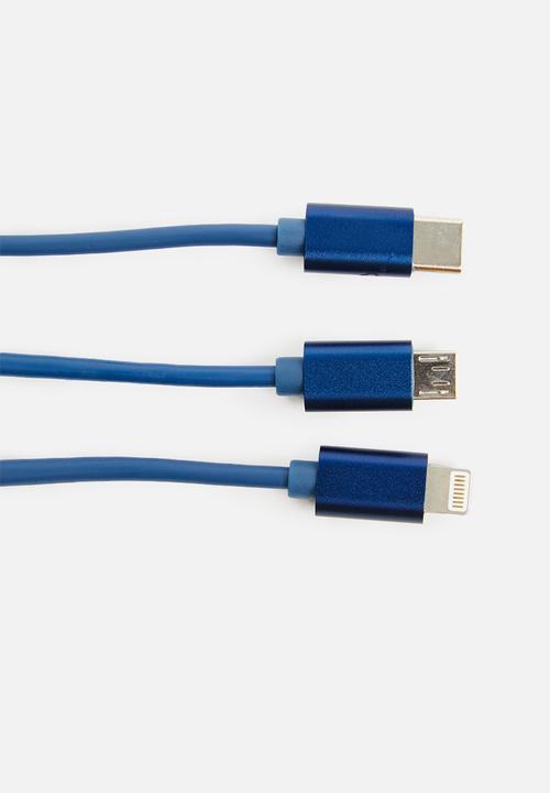 H&S - Usb charging cable 3in1 - blue