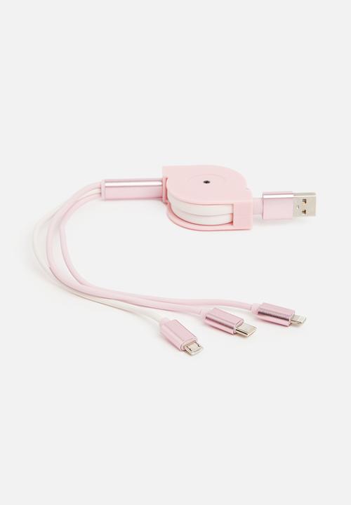 H&S - Usb charging cable 3in1 - pink