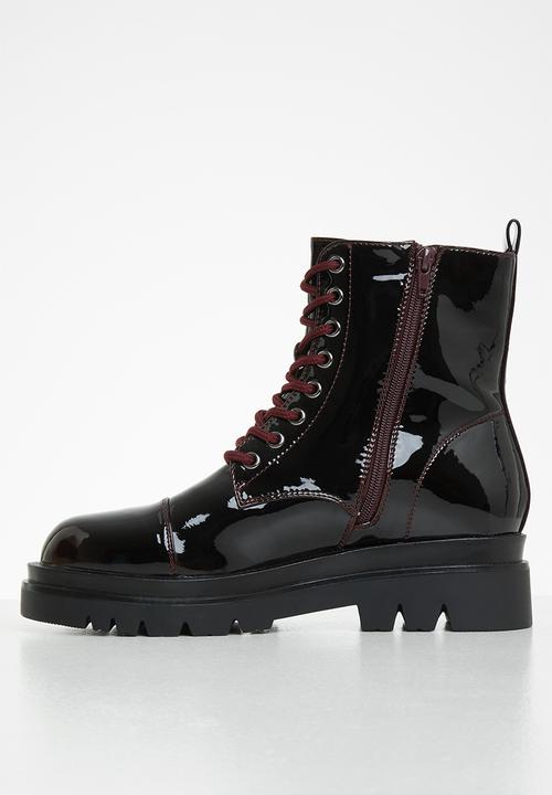 Plum - Wickley lace-up ankle boot - wine
