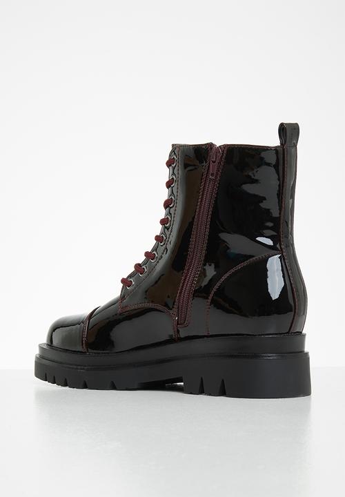 Plum - Wickley lace-up ankle boot - wine