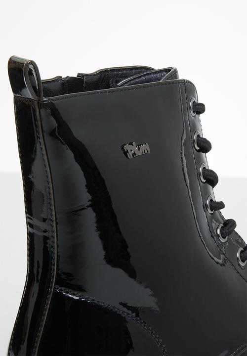 Plum - Wickley lace-up ankle boot - black