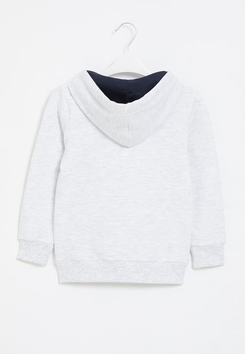 LAB - Colour block hooded sweater - light grey