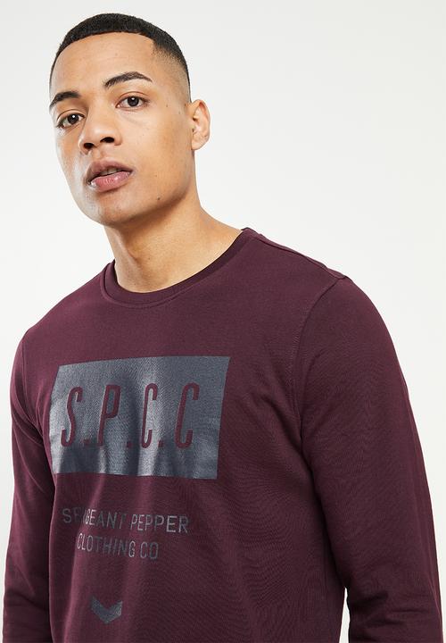 S.P.C.C - Micah regular fit crew neck sweat  - damson