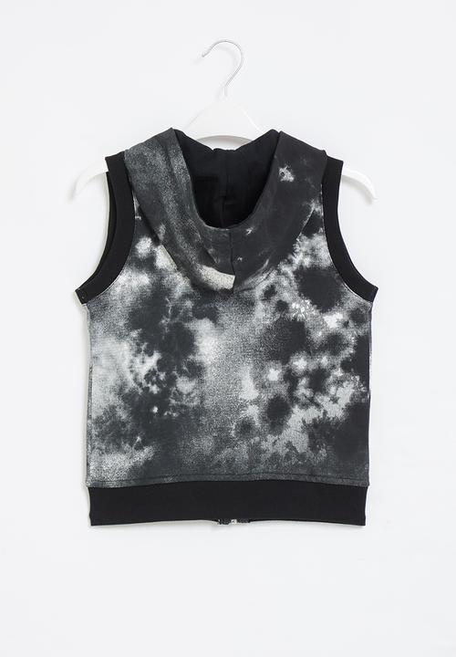 LAB - Tie-dye sleeveless jacket - black