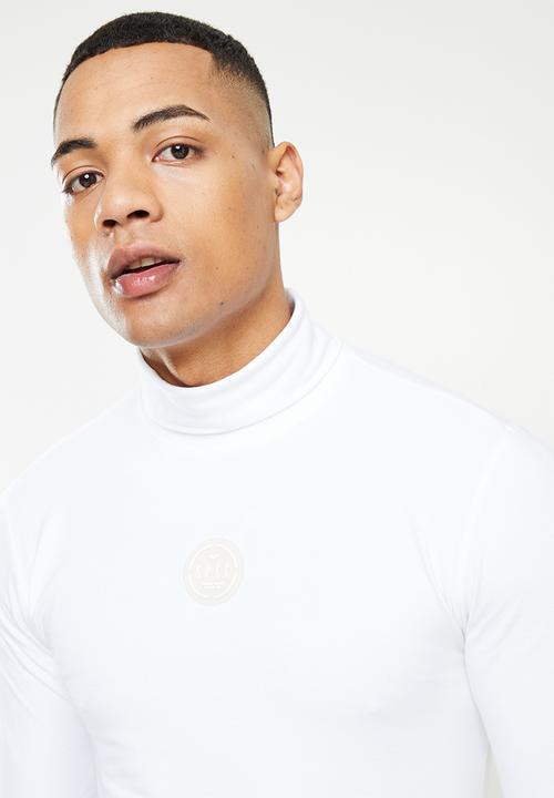 S.P.C.C - Evans slimline fit long sleeve polar neck top  - optical white