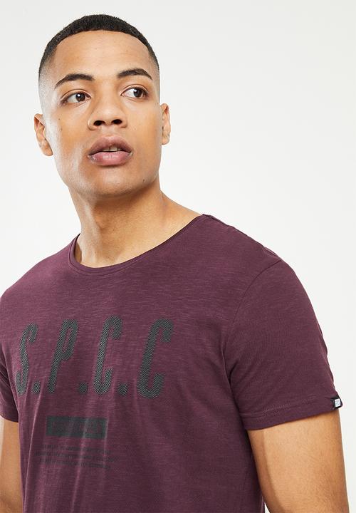 S.P.C.C - Everett regular fit straight hem tee  - damson