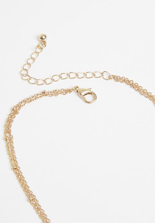 Superbalist - Faux pearl layered necklace - gold & cream