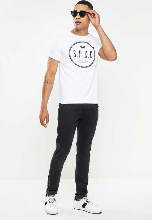 S.P.C.C - Terron regular fit straight hem tee  - optical white