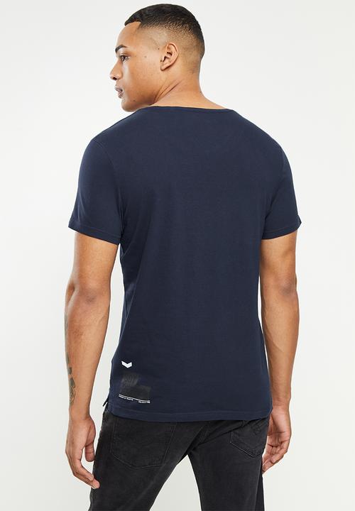 S.P.C.C - Norris regular fit side slit straight hem tee  - ink