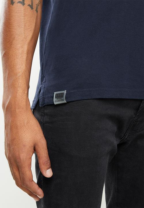 S.P.C.C - Norris regular fit side slit straight hem tee  - ink