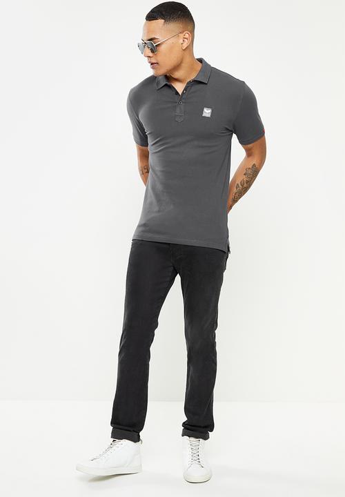 S.P.C.C - Cayenne slimline fit side slit straight hem golfer - charcoal