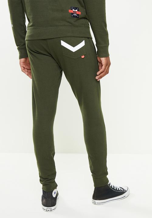 S.P.C.C - Ingram regular fit elasticated track pants  - dark moss