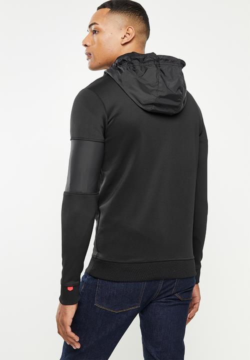 S.P.C.C - Arc regular fit quarter zip hoodie track top - black