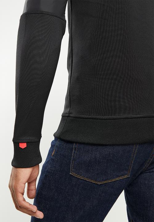 S.P.C.C - Arc regular fit quarter zip hoodie track top - black