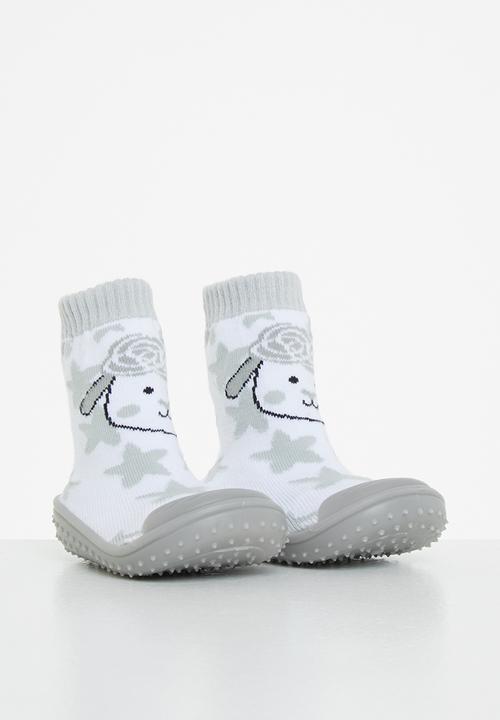 The Character Group (Legacy) - Sheep rubber sole booties - white & grey