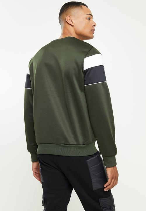 Cutty - Wright Chest Blocked Luxe Sweatshirt - Fatigue