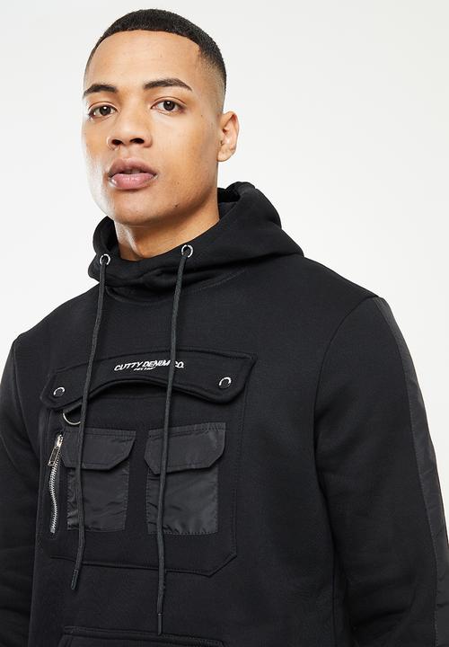 Cutty - Perez Utility Pocket Hooded Sweatshirt - Black