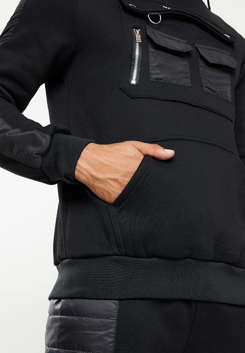 Cutty - Perez Utility Pocket Hooded Sweatshirt - Black