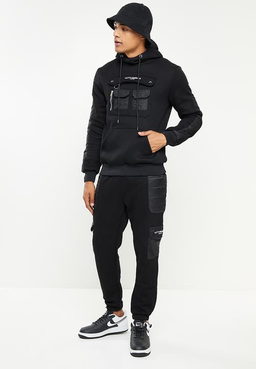 Cutty - Perez Utility Pocket Hooded Sweatshirt - Black