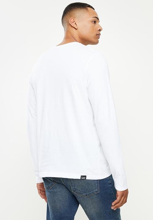 Lee  - Small fade in long sleeve tee - white