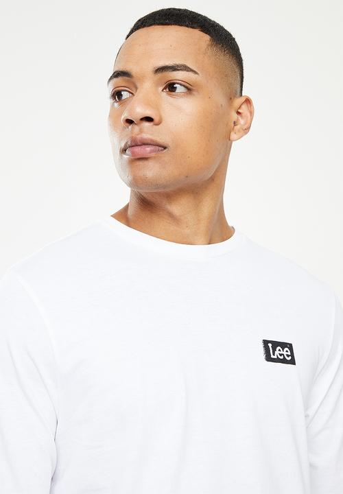 Lee  - Small fade in long sleeve tee - white