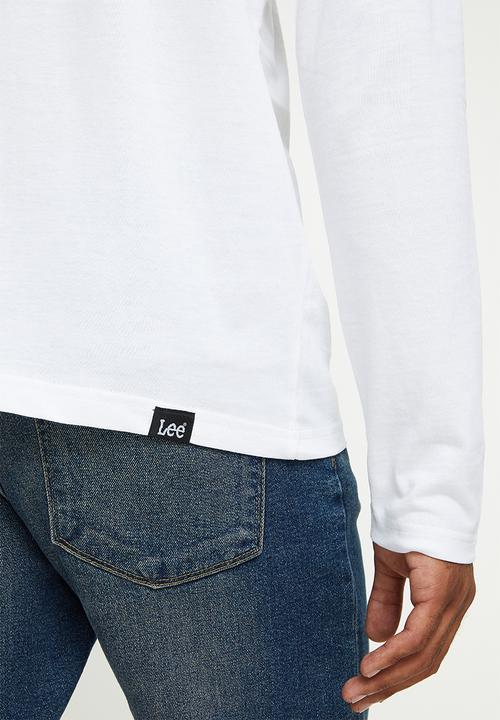 Lee  - Small fade in long sleeve tee - white