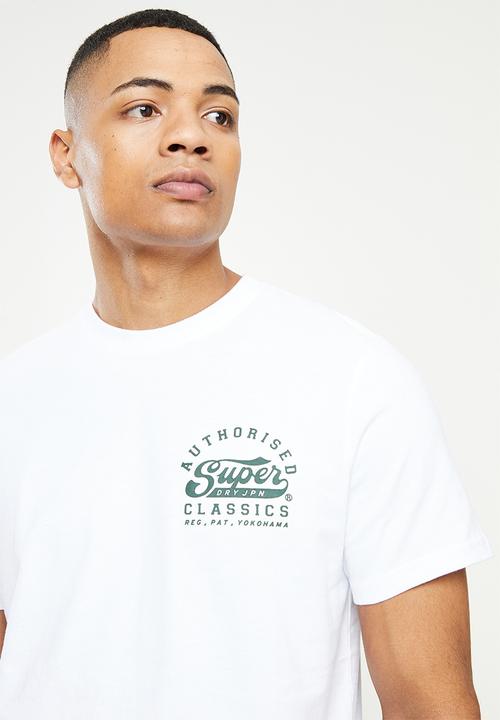 Superdry. - Script style col tee - white 