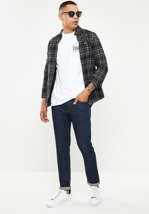 Superdry. - Script style col tee - white 
