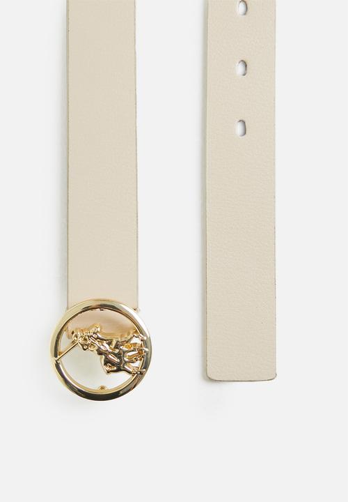 POLO - Sophie leather belt - cream